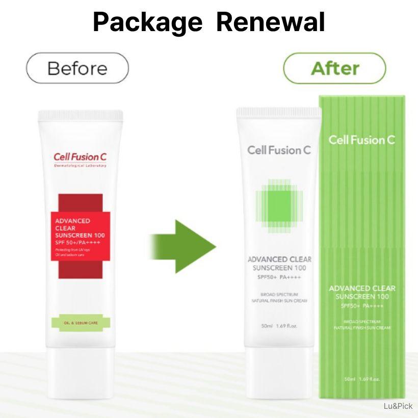 Cell Fusion C Zaawansowany filtr przeciwsłoneczny Clear 100 SPF50+ PA++++ 50 ml (+Darmowy prezent)