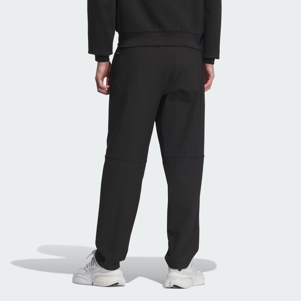 Adidas Premium Casual Regular Fit Pants Solid Color Zipper Closure Straight Leg Knit Sports Pants Men Pants Black JE8620