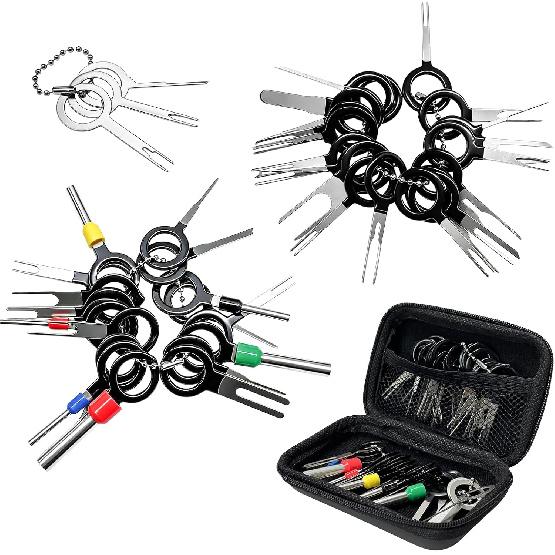 41 PCS Terminal Removal Tool Kit, Stainless Steel Pin Extractors Car Terminal Ejector Set with Protective Bag, Pin Removal Tool Auto Electrical