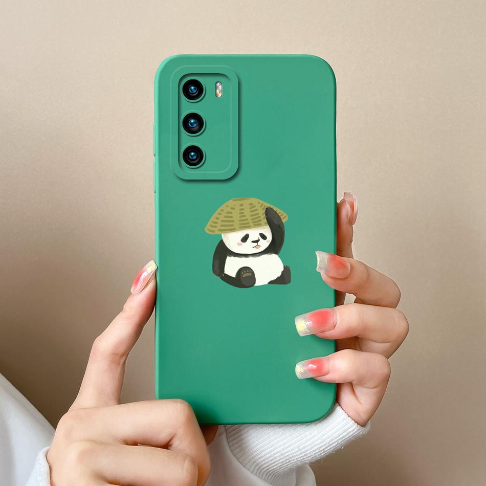 Case For Huawei P40 Pro Flower Pilot Back Cover Soft Liquid Silicone Camera Protection Phone Shell For Huawei P 40 P40Pro Coque