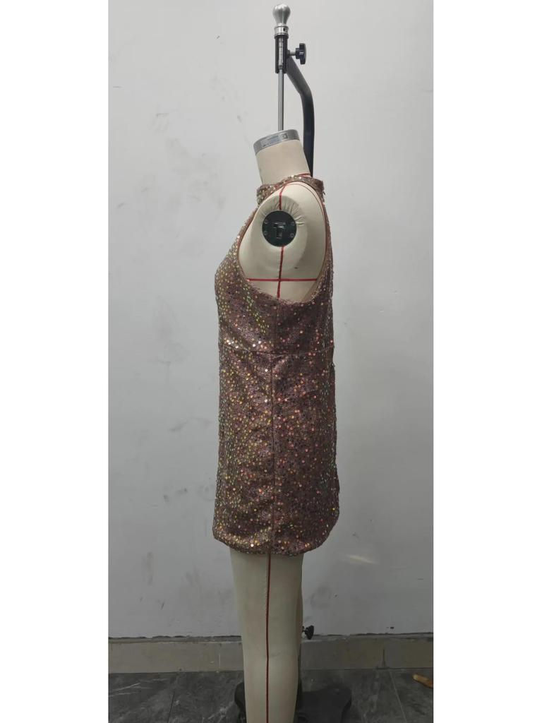 Europäisches & Amerikanisches 2025 Mode Neckholder Kristall Quaste Pailletten Abendkleid