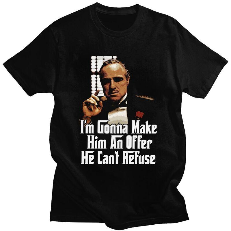 

Custom The Godfather T Shirt Men Short Sleeves Pure Cotton T-shirt Gangster Movie Tee Tops Fashion Tshirt - Men s Summer Cott... 5XL різнокольоровий