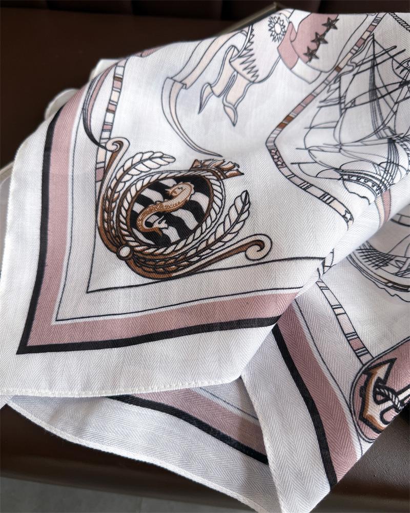 Luxury Brand Linen-Cotton Print Square Scarf Women Neck Tie Female Hair Bandana Headkerchief Shawl Wrap Hijab Echarpe