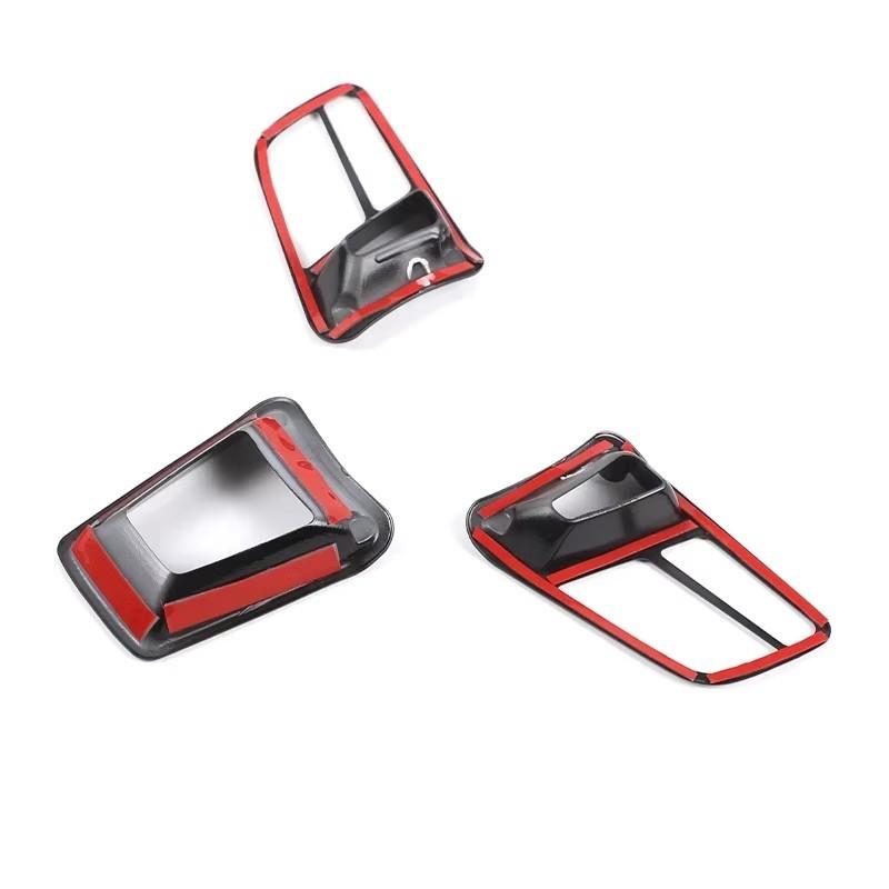 For Porsche Cayenne 2018- Car Accessories Console Steering Wheel Button Panel Frame Carbon Fiber Pattern Cover Trim Decals