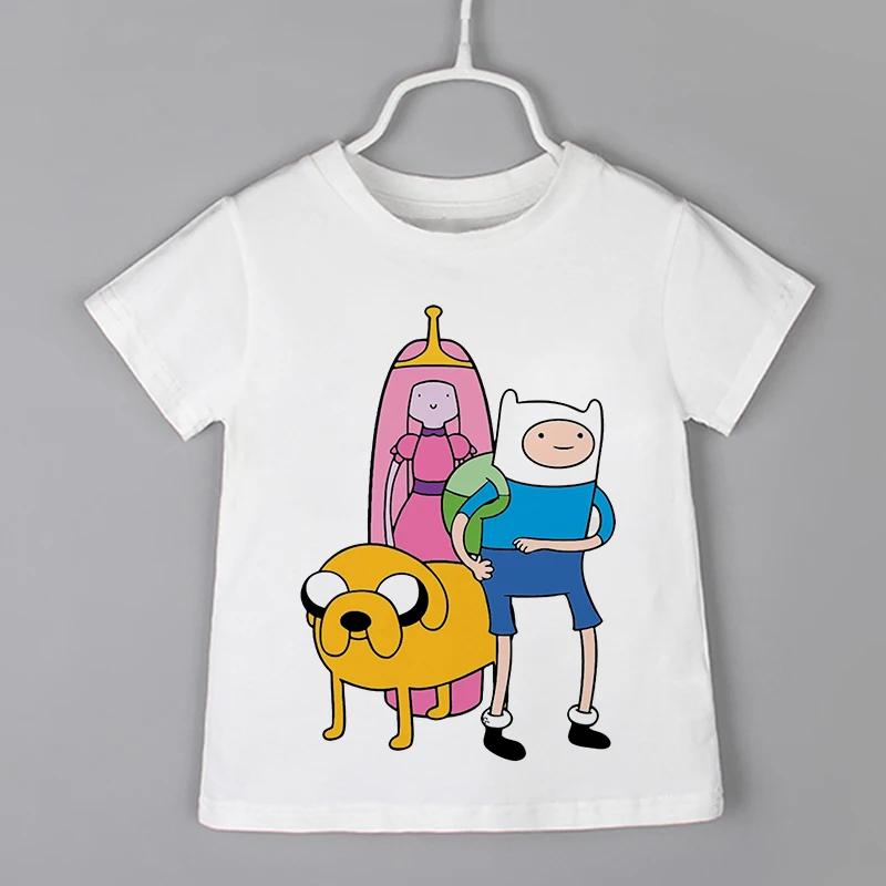 Cartoon Print Kids T-shirt Kids Anime Time Treasure Adventure Summer Funny Tees Boys/Girls Tops Baby Casual Children Clothing