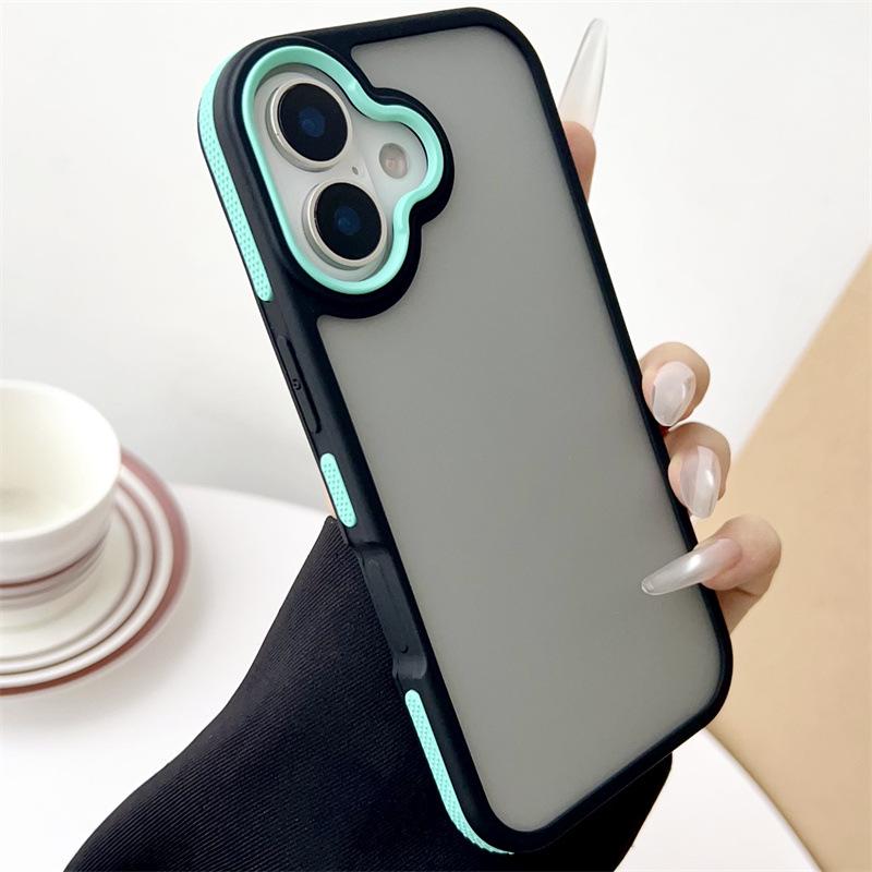 Matte Two-Color Full-Coverage Phone Case for iPhone 11-17 Pro Max