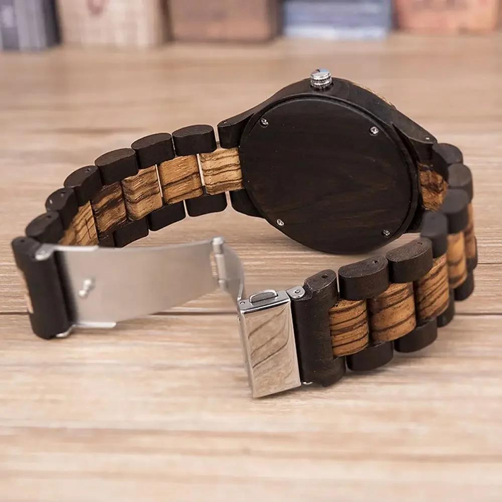 Street Denim Trendy Design Men's Wooden Watch Casual Fashion Women's Accessories Quartz Watch Reloj De Madera