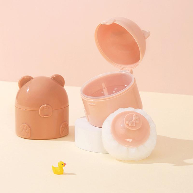 Bear-Shaped Empty Container – Multipurpose Storage Box for Baby Powder, Refills, and Powder Puffs