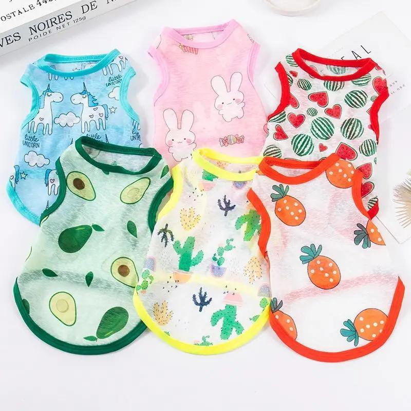 Atmungsaktive dünne Weste für kleine Hunde, ärmellose T-Shirts für Welpen, Katzenkleidung, Sommerkleidung im Freien, Sonnenschutz für Haustiere, Hundehemden