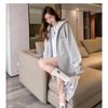 Women's Fleece Lined Zip Up Hoodie Cartoon Embroidery Casual Oversized Jacket