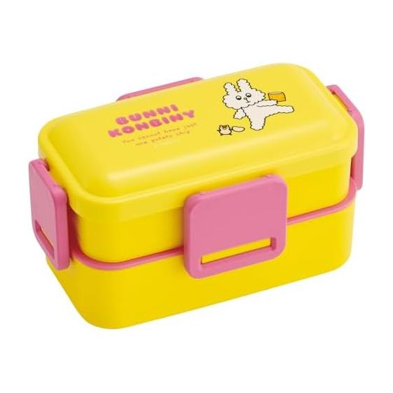 Skater Bento Box, 2 Tiers, 600ml, Women s, Made in Japan, Dome-shaped Lid for Fluffy Filling, Lunch Box, Dishwasher Safe, Microwave Safe, Bunny