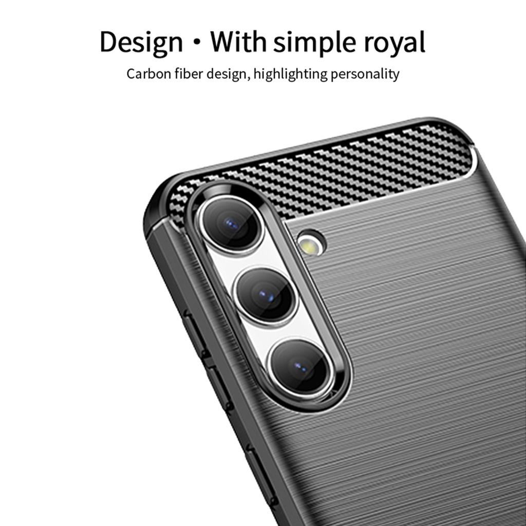 MOFI JK TPU Series-1 For Samsung Galaxy S24 Carbon Fiber Texture Slim-Fit Case TPU Cell Phone Cover