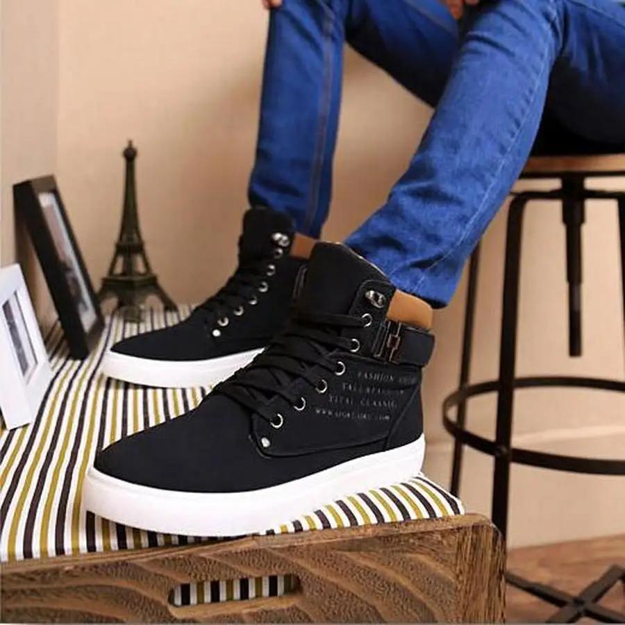 Men'S High Top Casual Shoes Spring/Autumn High Top Sneakers High Quality Retro Fashion Men Boots