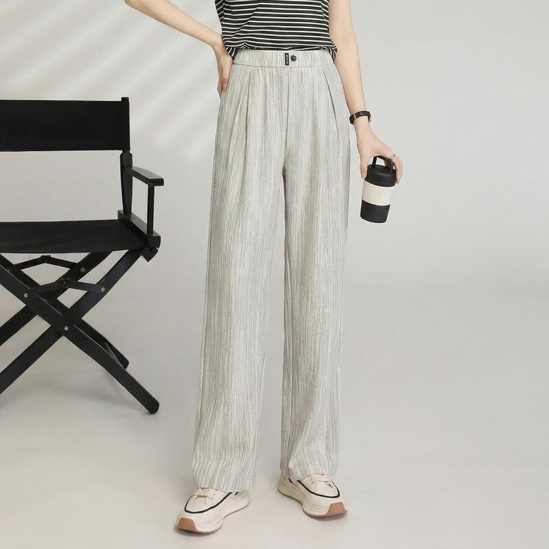LANGSHA Women's High-Waist Wide-Leg Straight-Leg Pants