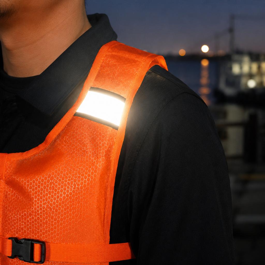 Portable Foldable Buoyancy Vest with Four Adjustable Buckles Reflective Design for Water Safety and Outdoor Activities