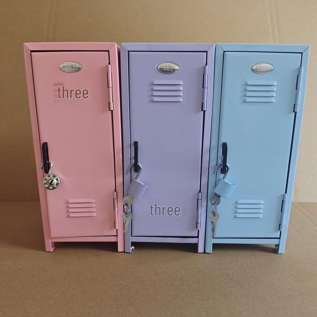 Multi-color Metal Storage Box with Lock - Desktop Cosmetic Organizer & Money Safe