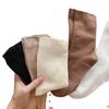 Versatile Coffee Socks For Women, Comfortable Wide-Mouth Socks Medium Tube Socks Solid Color Black And White Cotton Socks Tide