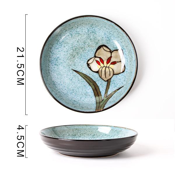 Kreative Ofenwechselglasur Westliche Platte Steakplatte Haushalts-Essteller Keramikteller Unterglasurfarbe Pastateller Frühstücksteller