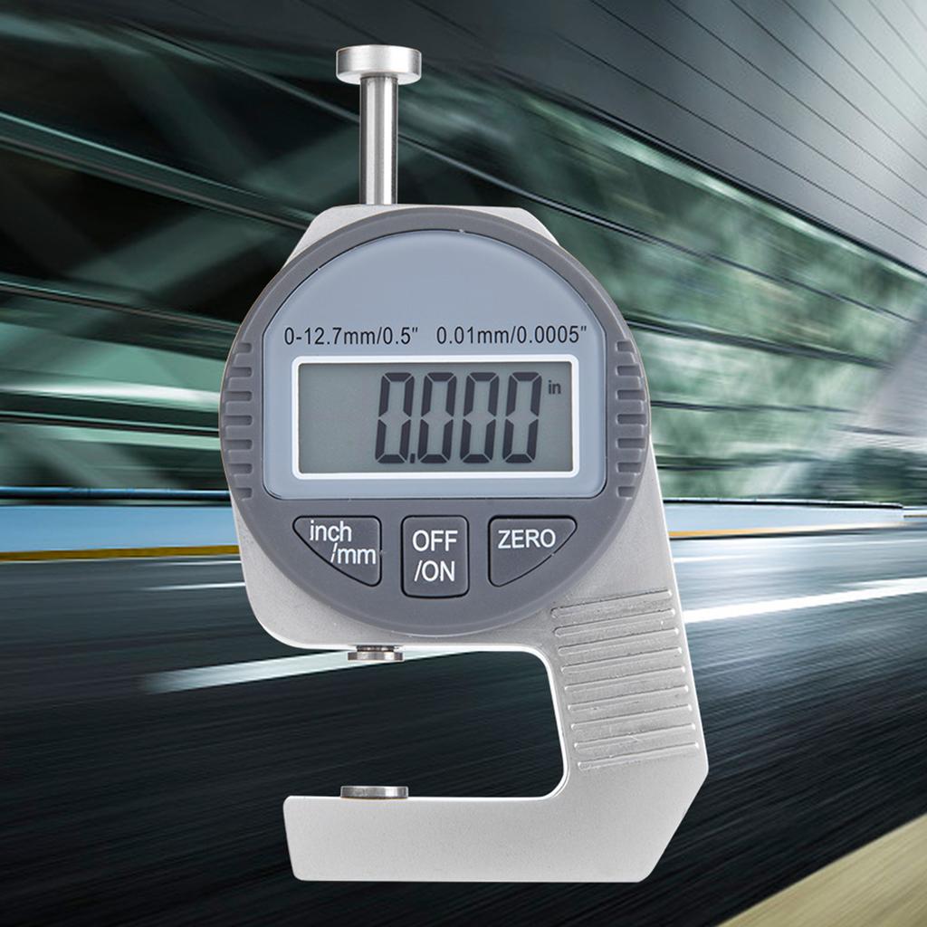 Digital LCD Readout Percentile Thickness Gauge 0 12.7mm 0.5  0.01mm   0.0005  Flat Measure Head