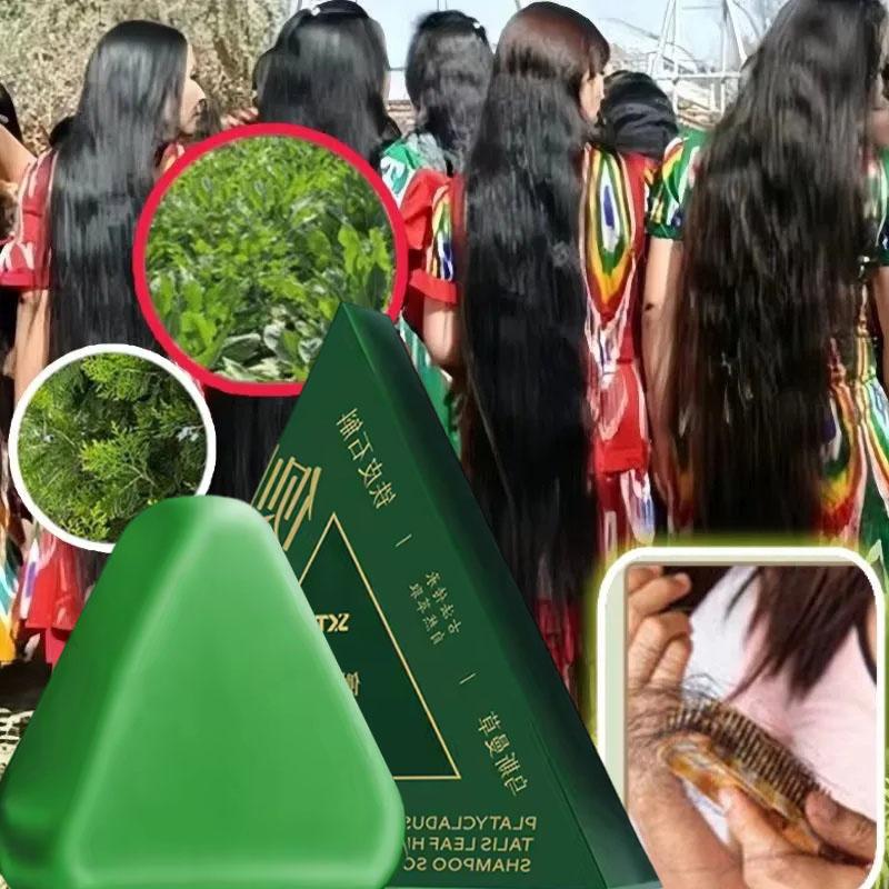 Usman Grass & Platycladus Shampoo Soap Strengthen Hair Root Growth Shampoo Bar Natural Herbal Hair Loss Treatment Hair Care