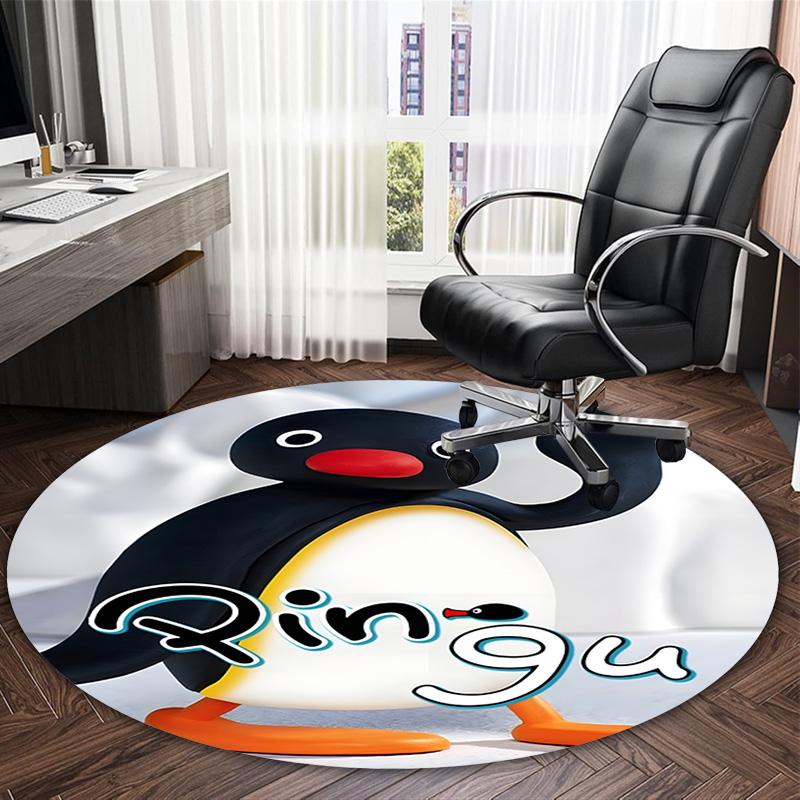 1pc Pingu2 Carpet, Round Rug, Comfortable, Suitable for Entryways, Living Rooms, Office, And Bedrooms, Christmas Decoration