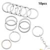 10Pcs/Pack 25/28/30/32mm Clasps Connectors Keychain Chain Loop Split Key Ring Stainless Steel