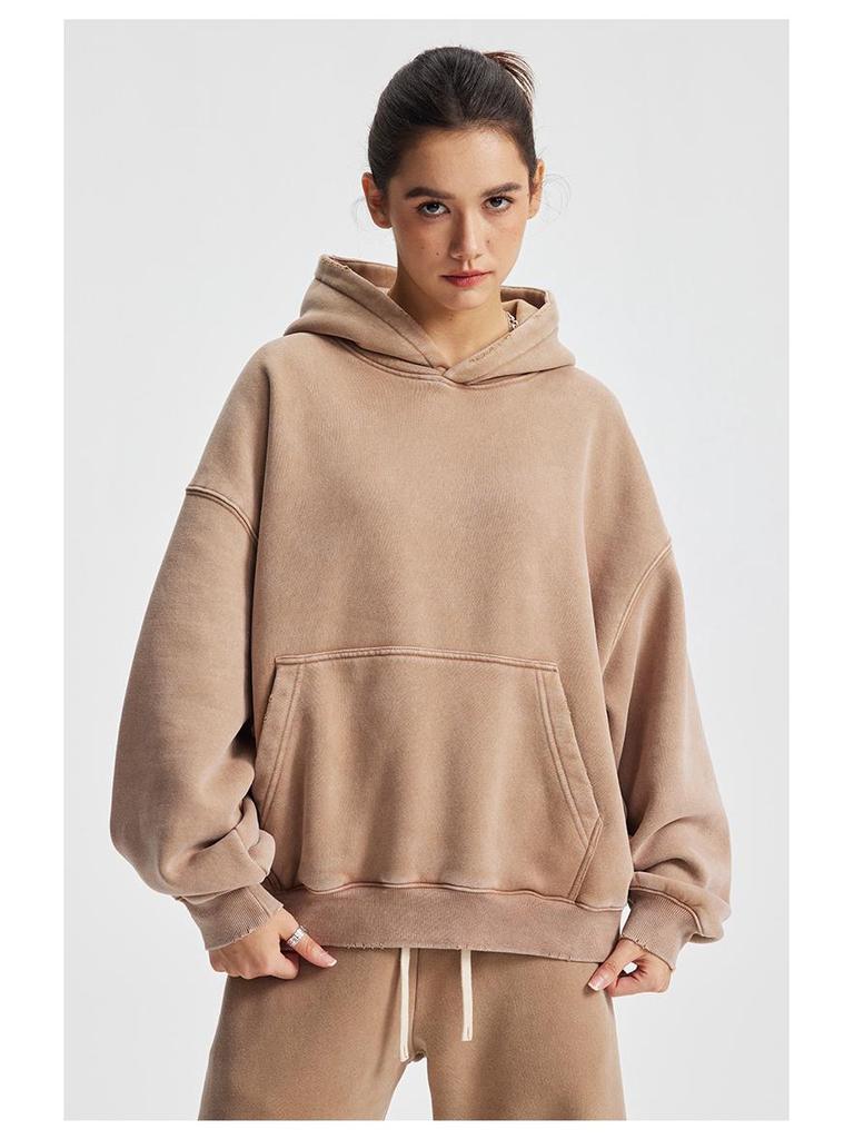 Chain Tide Menswear | 2025 Autumn/Winter Boxy Fit Ripped Distressed Hooded Sweatshirt with Plus Velvet