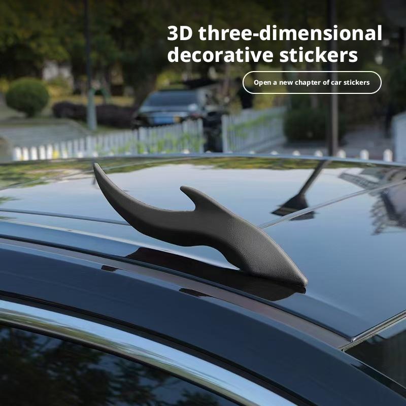 1 Pair 3D Dragon Horn Car Roof Decoration Personalized Vehicle Modifications Sticker Ornament Creative Car Roof Accessories