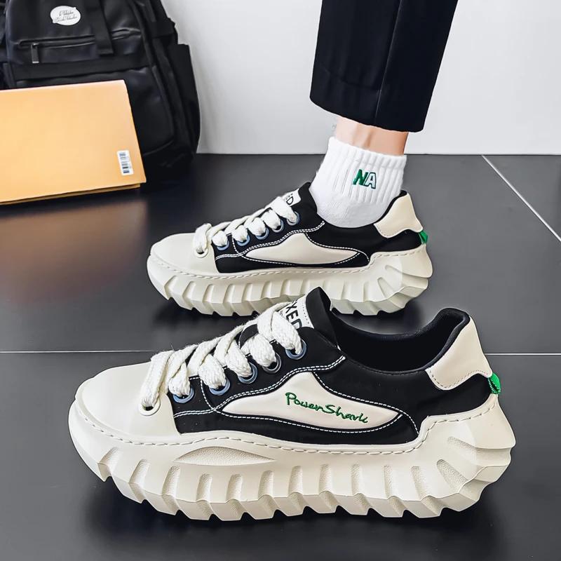 Designer Thick-soled Anti-slip Height-increasing Men's Sports Shoes, Casual Running Shoes, and Breathable Loafers for Teenagers