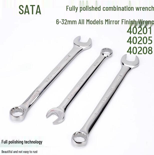 SATA Mirror Finish Dual-Use Wrench Set, 6-32mm Open-End (Models 40201-40205-40208-40212) 5.5mm Wrench-40233