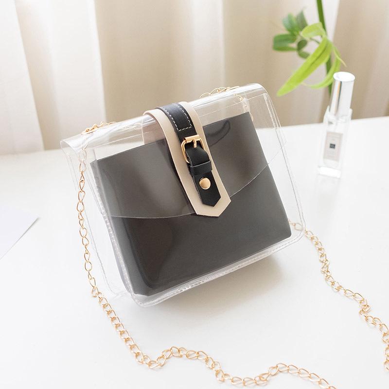 Guangzhou women's bag women's transparent jelly bag shoulder messenger mobile phone bag fashion women's bag