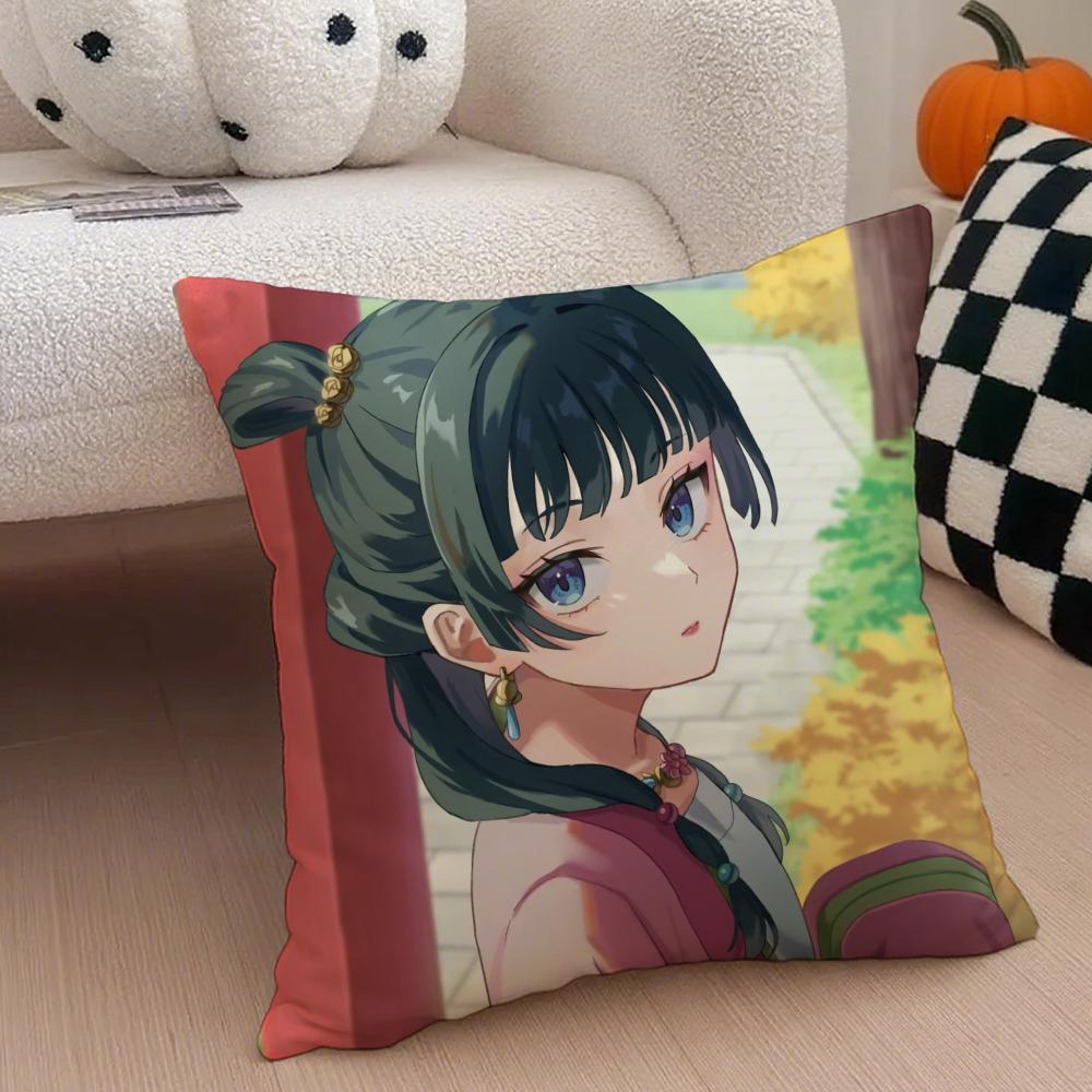 Classic Japanese Anime TThe Apothecary Diaries Cushion Cover Throw Pillow Cover Hidden Button Durable Polyester Chair Cushion