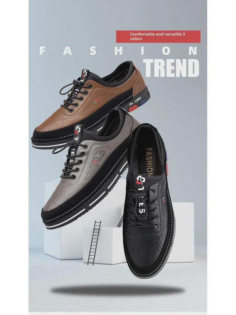 Pánské ležérní boty z měkké kůže, Velikosti 48-50, Nový jarní trend, Měkká podrážka