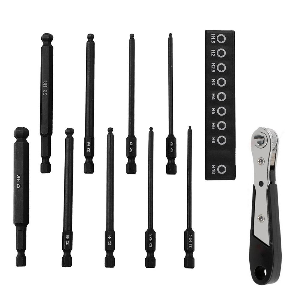 Ball End Hex Bit Ratchet Wrench Set Ball Head Screwdriver Bit 1/4 Inch Hex Shank Magentic Screwdriver Bits Set  Hand Tools
