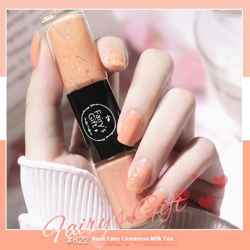 Dvoubarevný mastný lak na nehty, nepeče, neloupe se, rychleschnoucí flitry, dlouhotrvající, pro nehtové salony