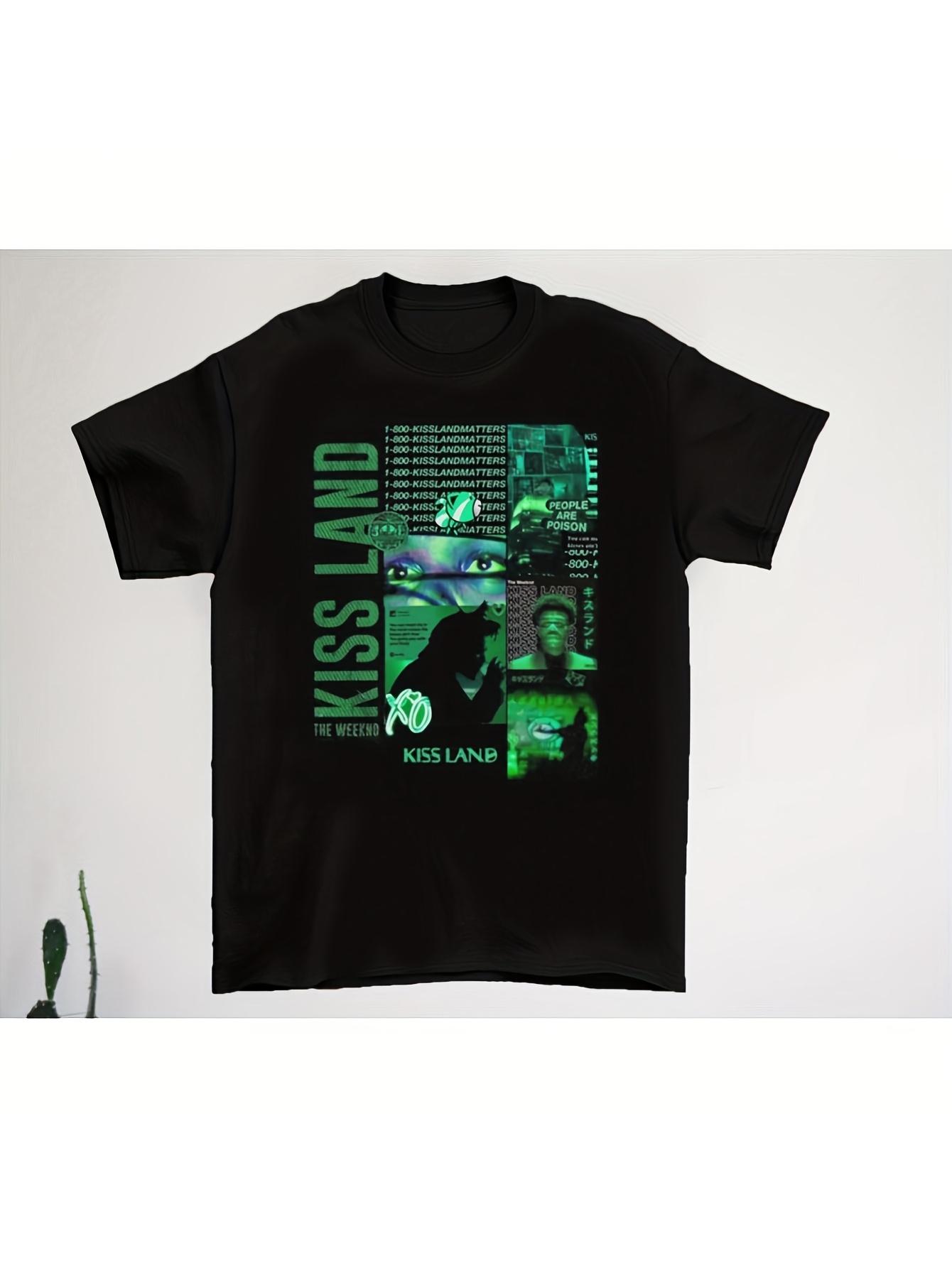 Kissland XO album graphic Tshirt unisex black retro bohemian design pure cotton suitable for couples all seasons shirt S
