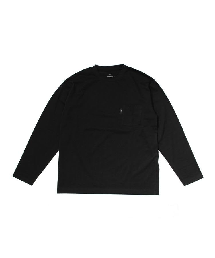 Snow Peak SP Logo Pocket Cut and Sew Long Sleeve for Men and Size M L/S T-Shirt EC-TS-25AU014 T-Shirt Women, Black,