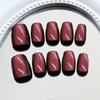 Quick And Stylish Cats Eye Short Nail Set 30pcs Press On Nail Full Cover False Nail Manicure For Party or Daily Wear