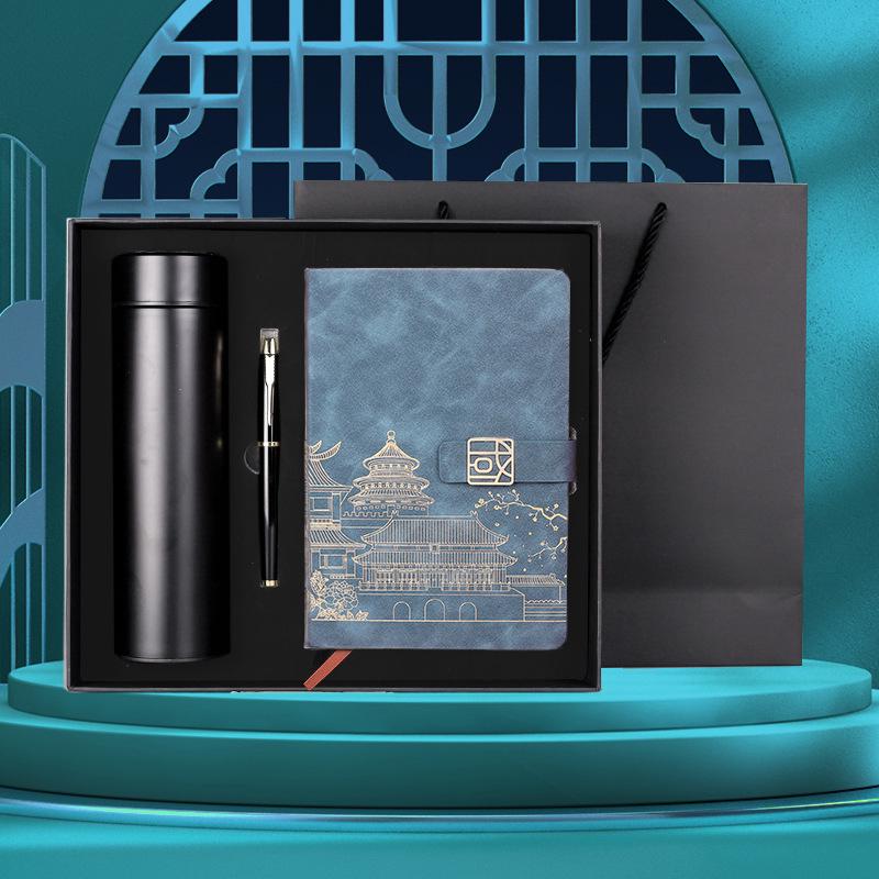 Custom A5 Chinese Style Office Notebook Gift Set with Logo