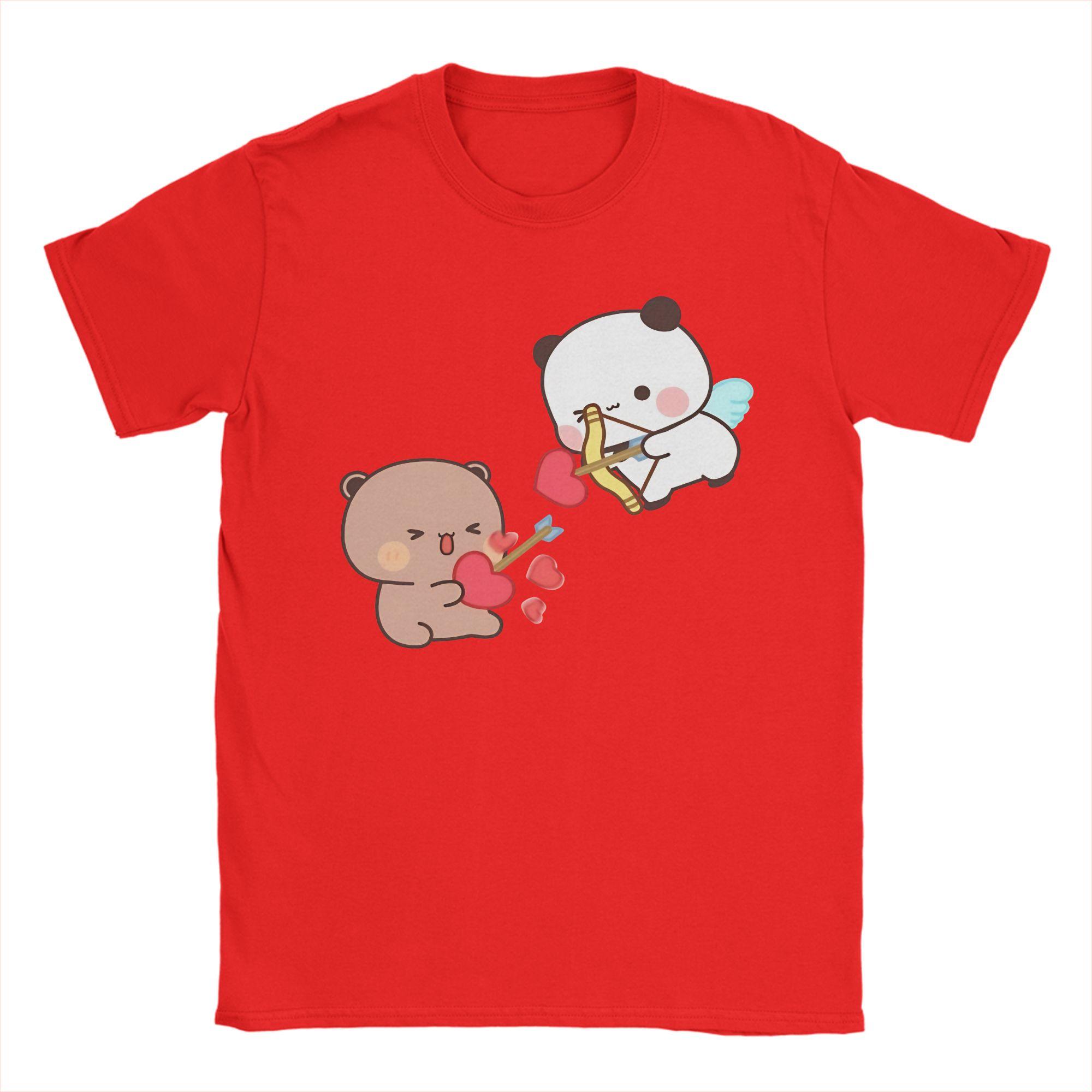 

Kawaii Bubu Dudu Couple Pandas T Shirts Unisex 100 Cotton Casual TShirt Round Collar Tee Shirt Short Sleeve Clothes Printing S