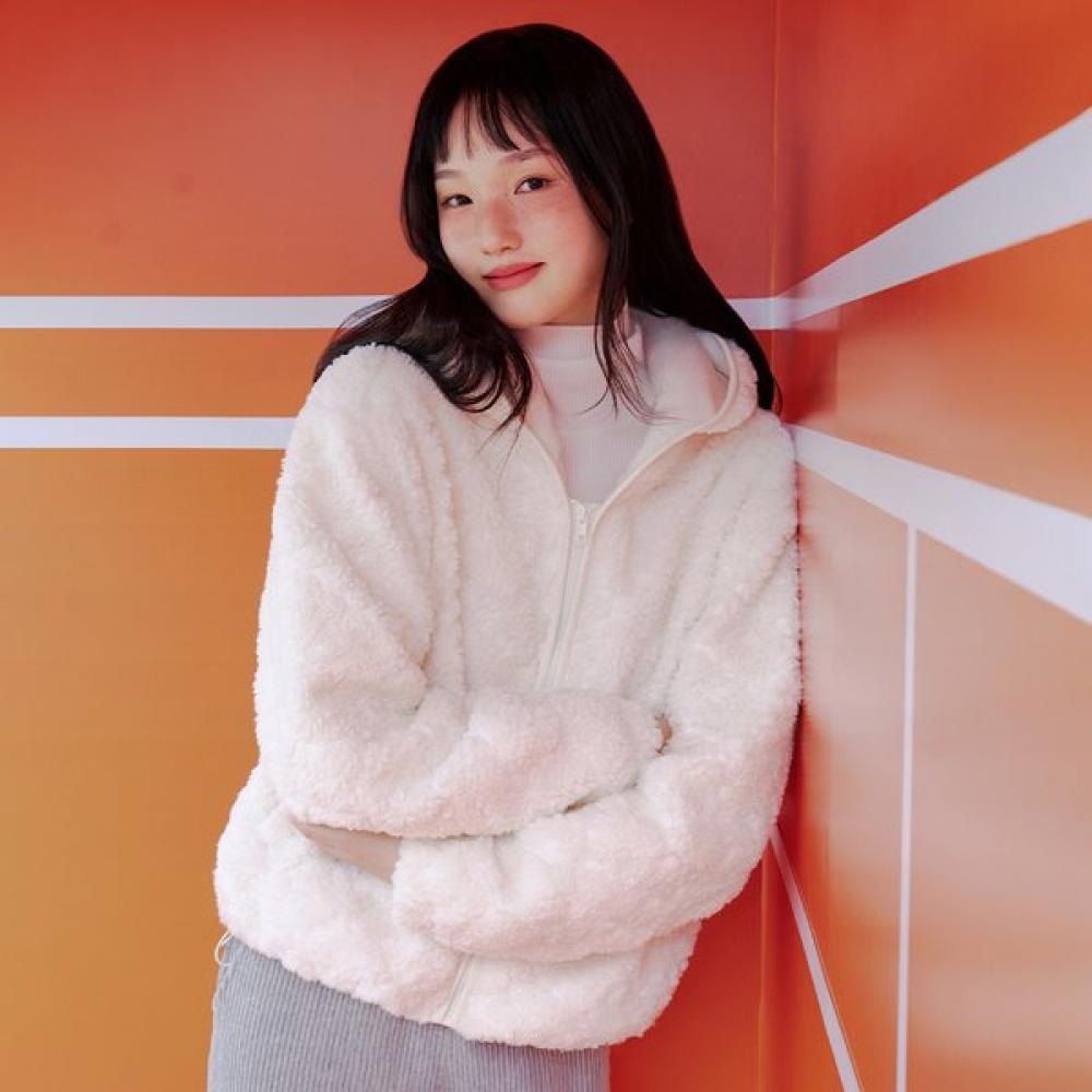 Lap Lace Flower Fleece Hoodie Ar4wza61 IV (ivory)/FF