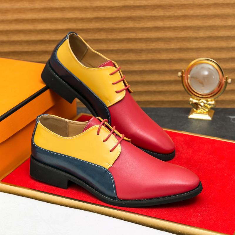 Size 38-46 Men Shoes Casual Fashion Oxfords PU Leather Lace Up Formal Dress Shoes XRS-8708