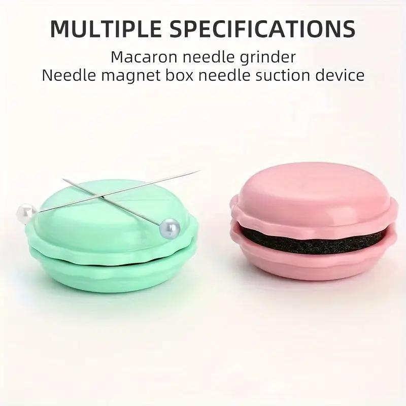 Macaron Color Cross Stitch Gadget Accessories Magnetic Needle Suction Box Needle Sharpener Small Box Storage Embroidery Needle Sewing Box