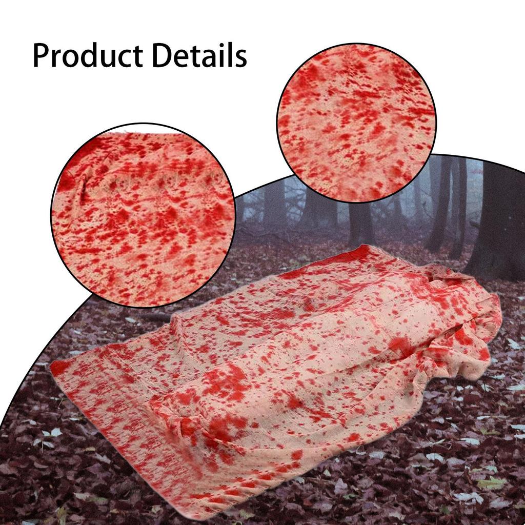 Halloween Creepy Cloth Bloody Table Cover Tablecloth Spooky Fabric Cloth for Haunted House Party Supplies Yard Wall Entryway