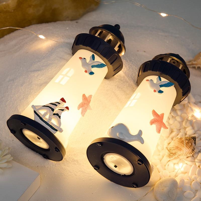 Oceánský maják Kreativní ozdoby Noční světlo Řemesla Středomořský styl Svítící stolní ozdoby