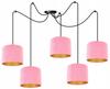 Elegant Spider Pendant Lamp with Gold Velvet Shade