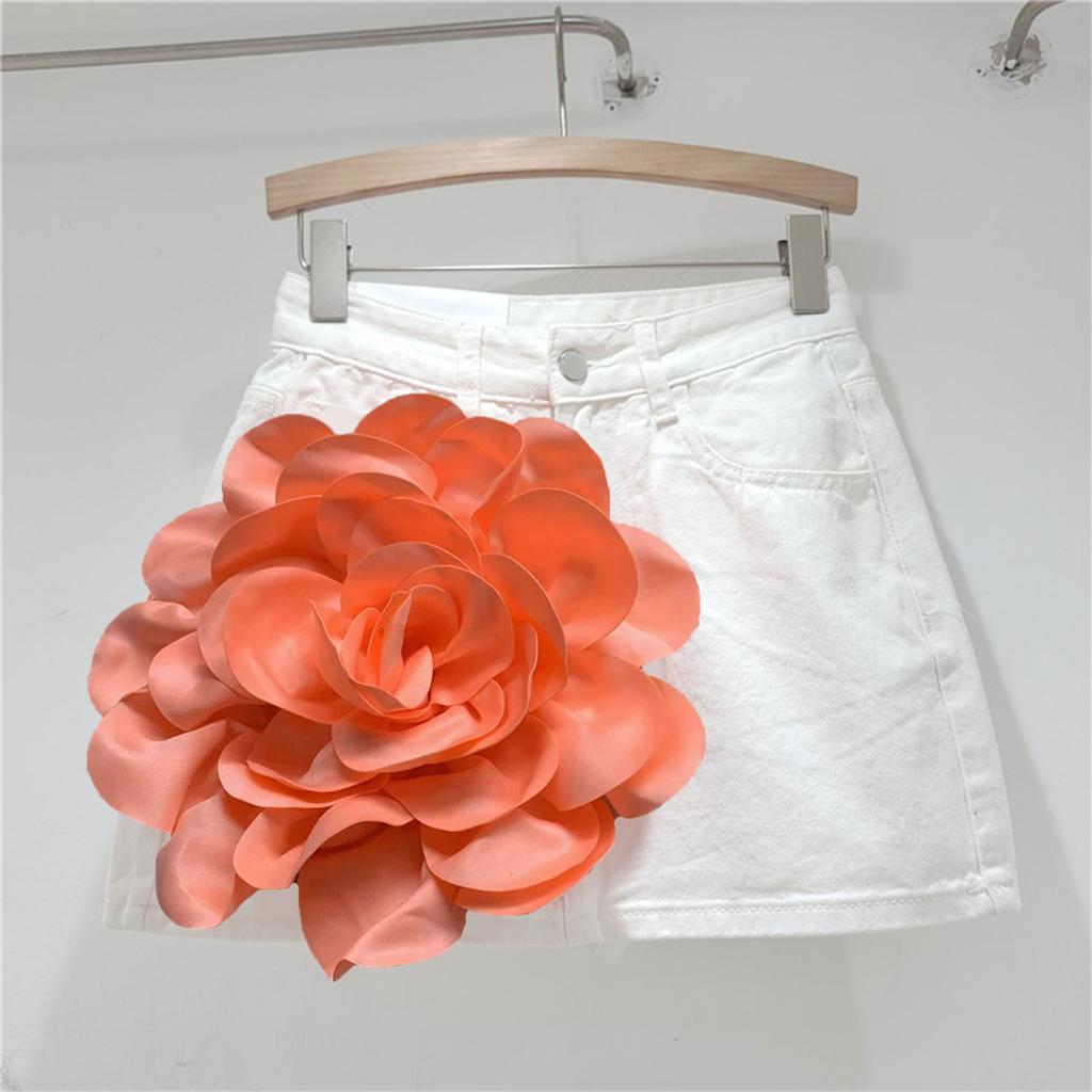 Elegant 24cm Handmade Lapel Pin Beautiful Satin Flower Lapel Pin Delicate Brooch Jewelry for Work and Business