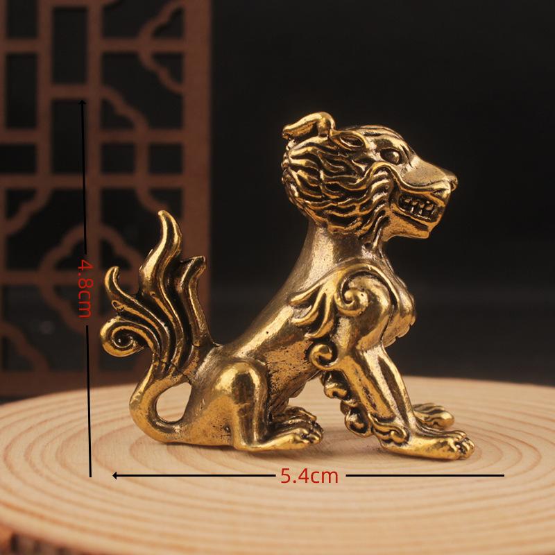 Antique Nine Sons Dragon Fortune Surging Home Office Desktop Small Ornament Craft Cross-border Brass Wholesale