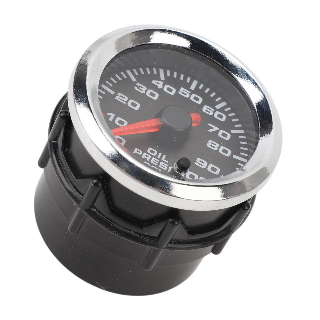 52mm Öldruckanzeige 12V 0‑100PSI Hohe Genauigkeit Öldruckmesser Mit Schrittmotor für Auto Wohnmobil Yacht