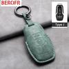 Auto Accessories Leather Car Key Case Cover Keychain For Ford Fusion Mustang Explorer F150 F250 F350 Ecosport Edge S-Max Ranger